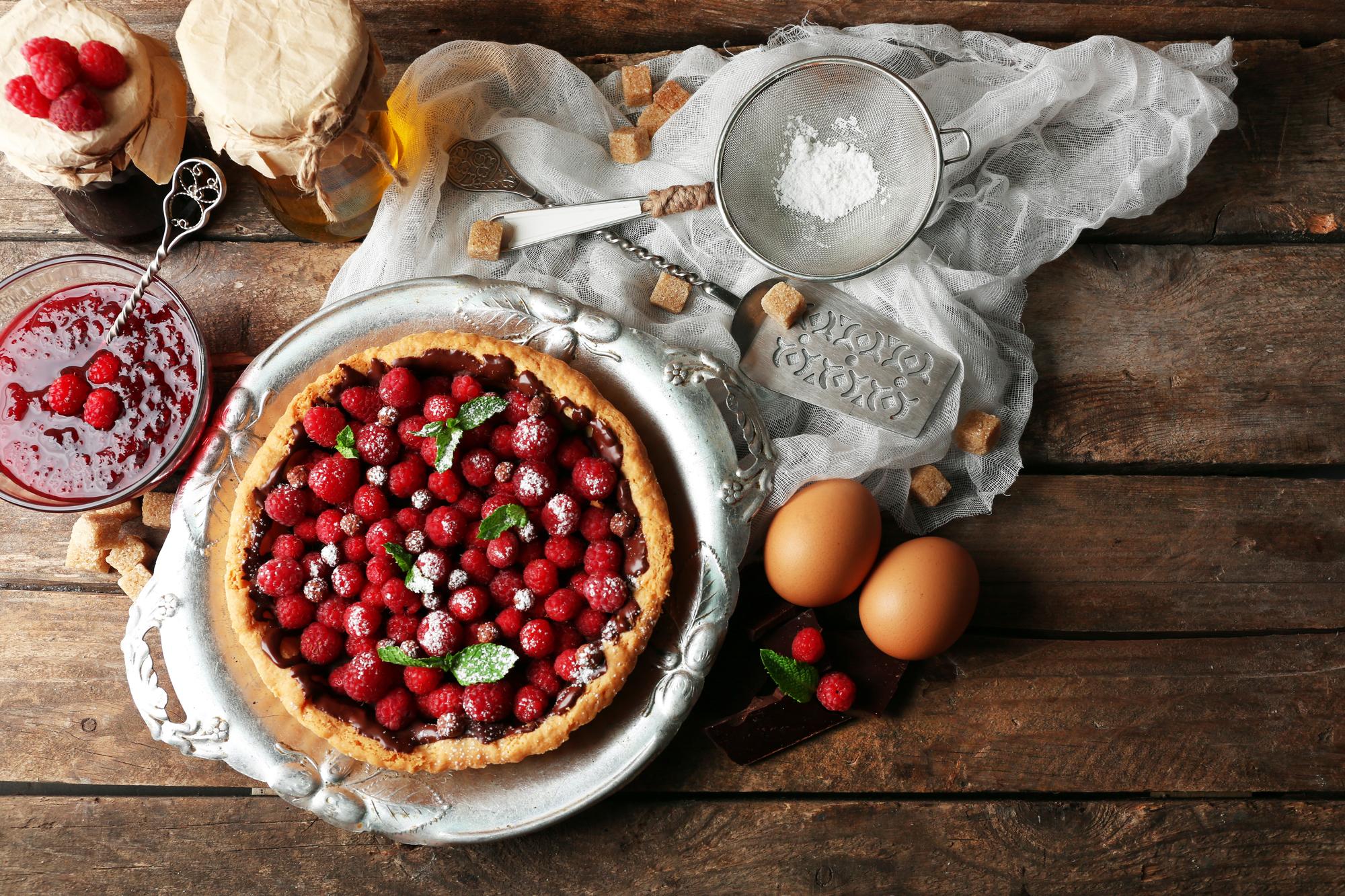 Finished rustic tart on parchment