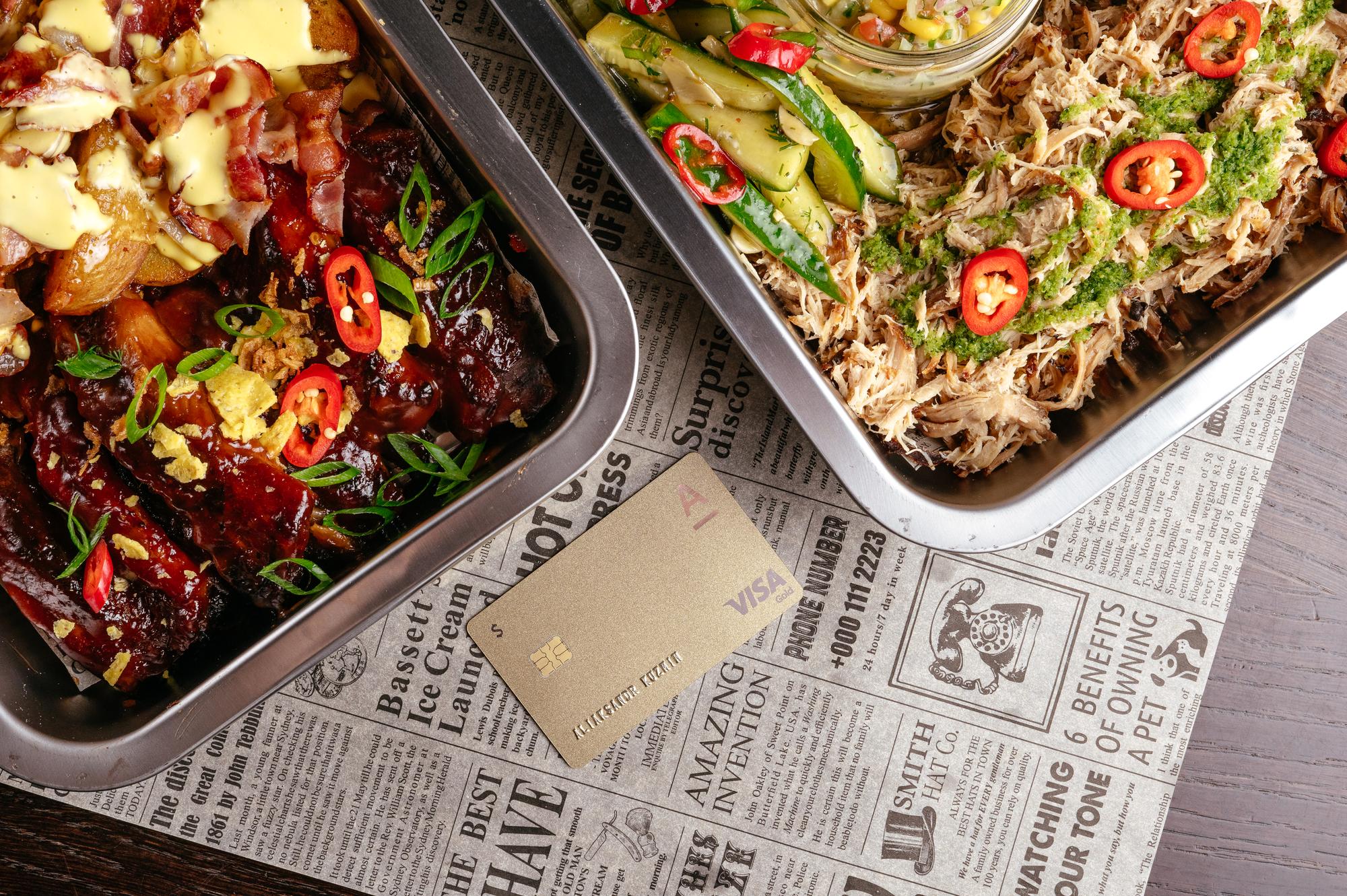 Box with meal kit and recipe cards