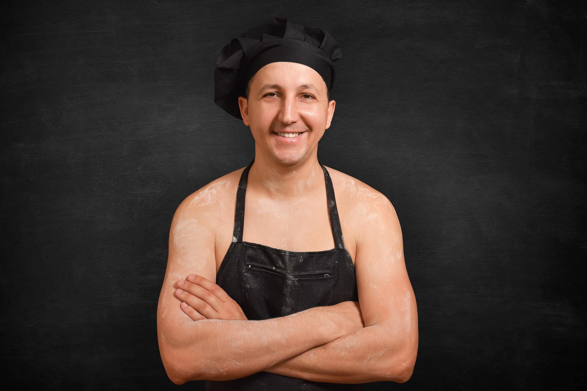 Portrait of head chef with apron